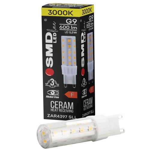 $ ŻARÓWKA G9 LED SMD WW 5,5W 600lm 3Y 4397 FF